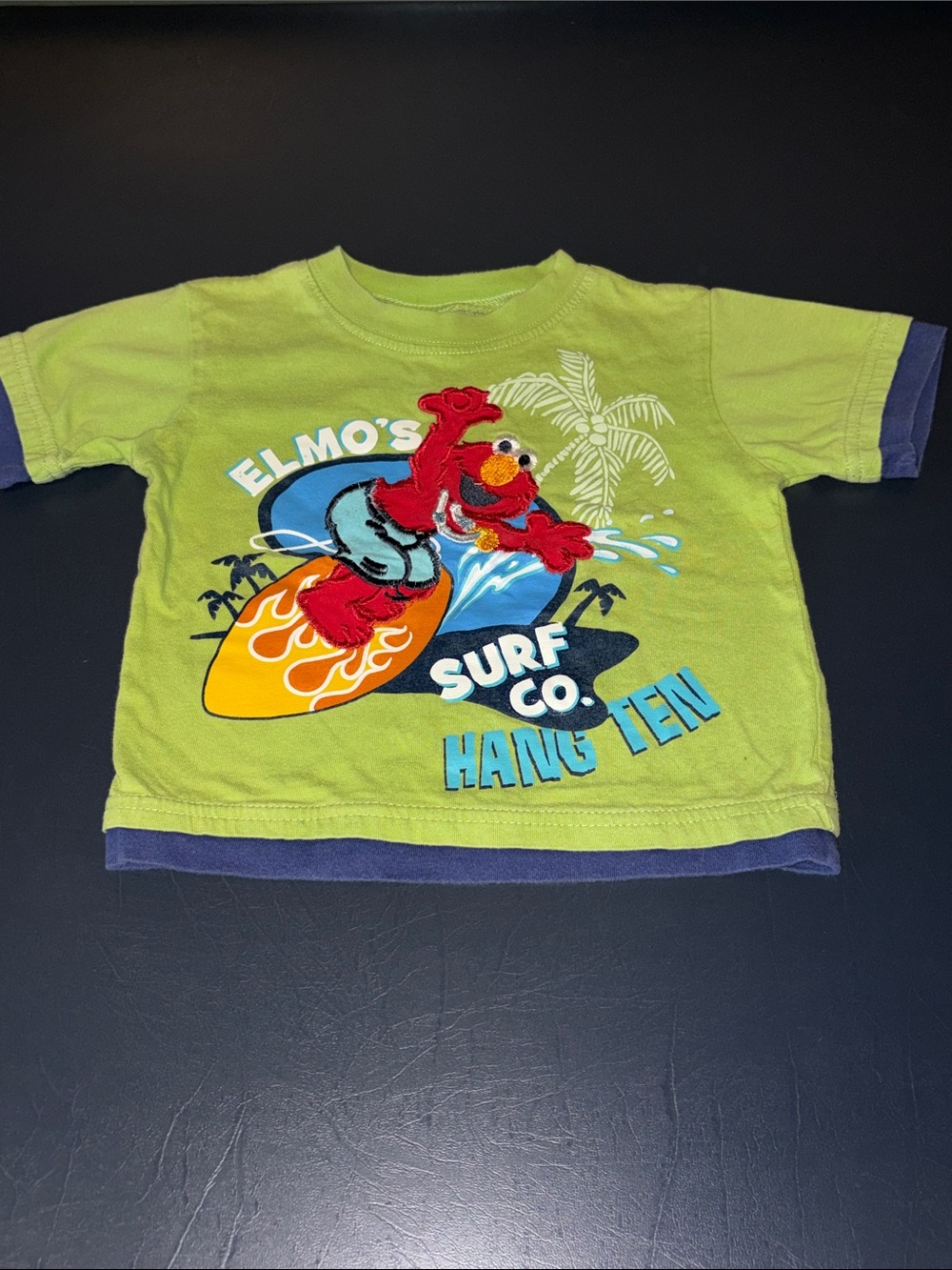 Elmo's Lime Green Surf Tee - Kids Size 2T